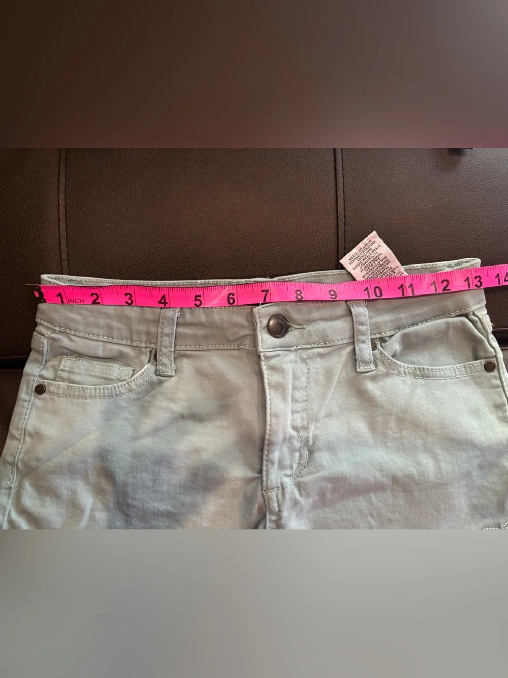 Joe's Jeans Light Sage Green Denim Shorts with Frayed Hem girls 16 women’s 27
